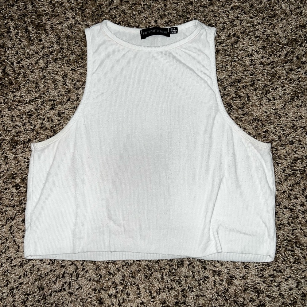 White cropped tank top